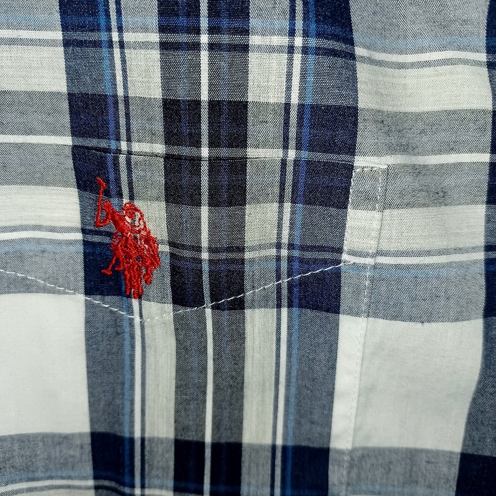 U.S. POLO ASSN. Men's L. White with blue & gray. - Picture 4 of 6
